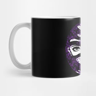 Punk Fashion Style Oval Dark Purple Glowing Girl Mug